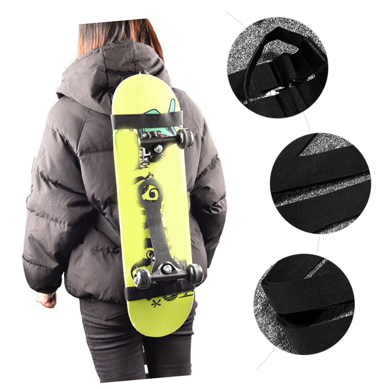 Sangle Sac à Dos Snowboard Universelle - Réglable - Pour Skate & Snowboard - Portage Main Libre