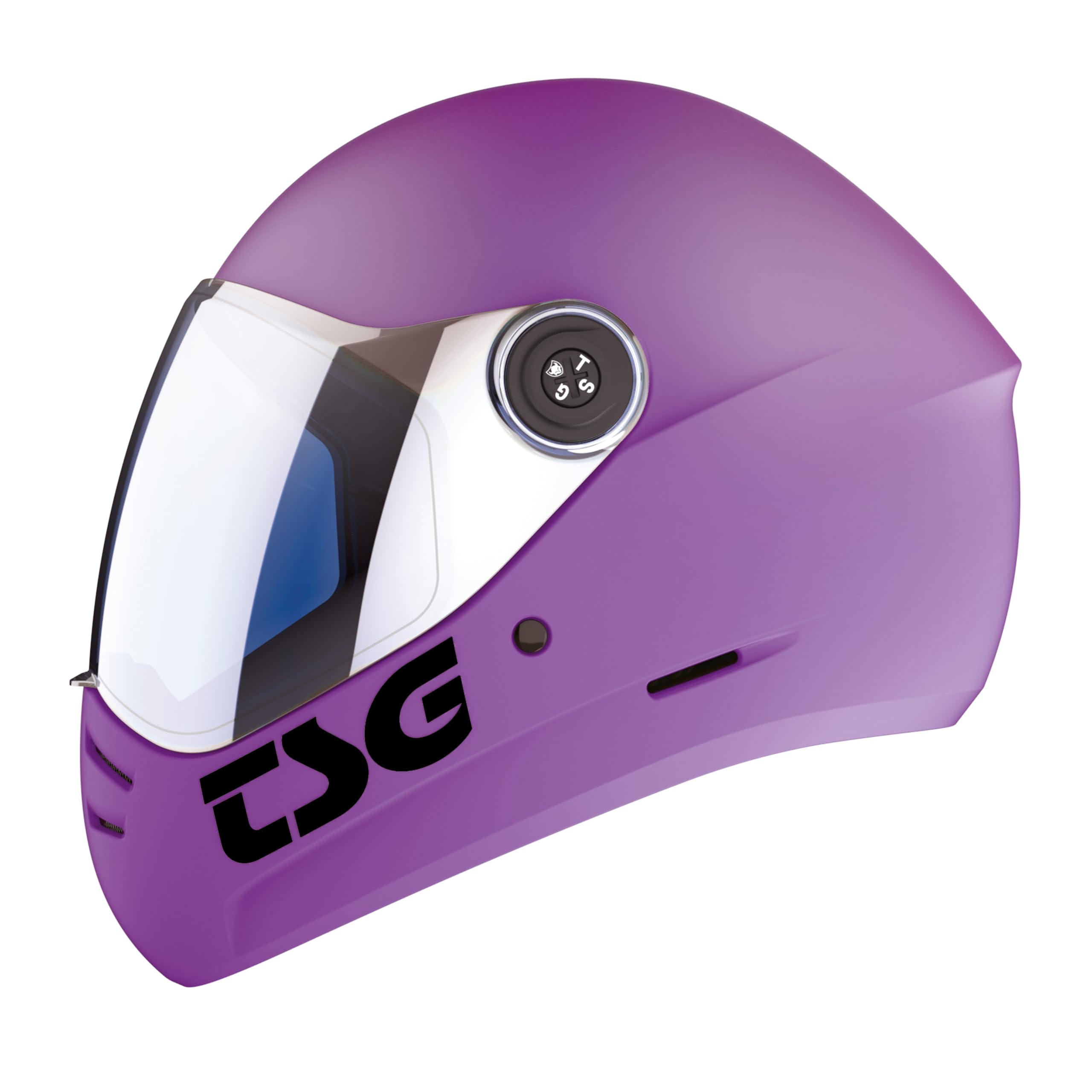 TSG Schutzausrüstung - Helm Pass 2.0 Solid - (+Bonus Visier) Satin Royal Liac S