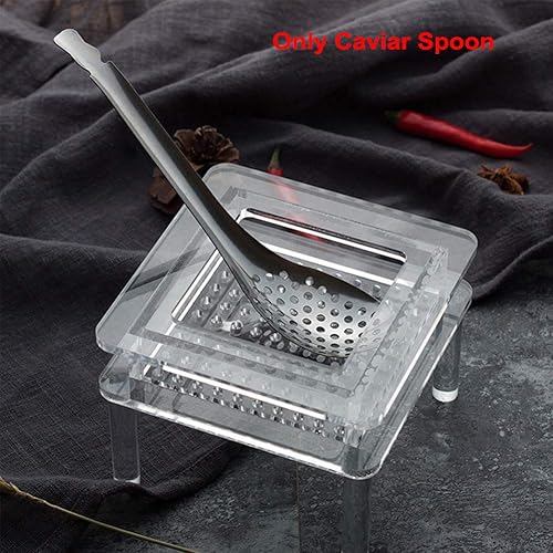 Miniatura 4 de Caja para hacer caviar cuchara de esfererificación herramienta de cocina de plata colador de huevo utensilios de cocina de acero inoxidable