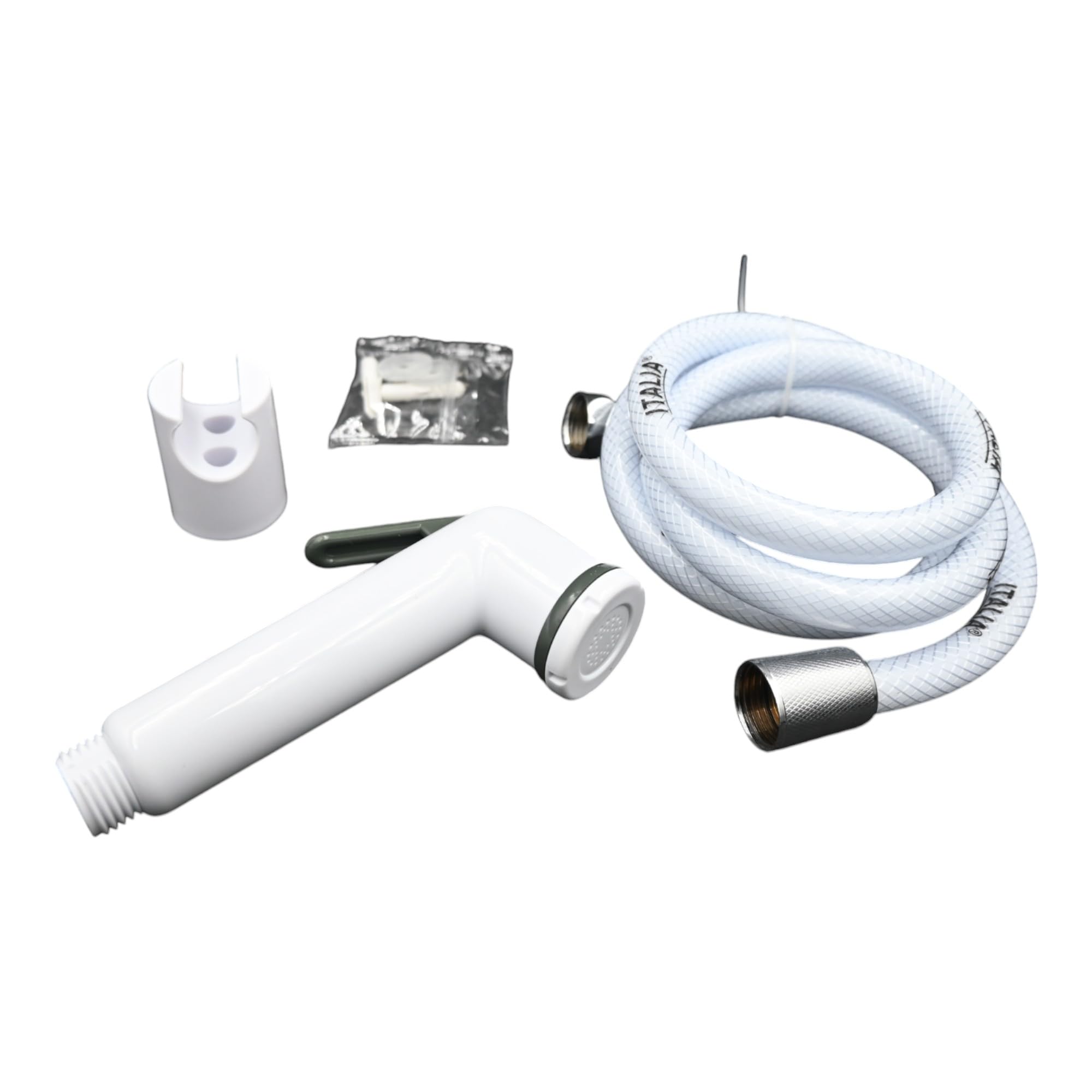AZTON_S-3026 Premium White Handheld Bidet Sprayer Set – 47” PVC Hose, Wall-Mounted Shattaf for Toilet, Personal Hygiene Washer – Leak-Proof and Easy Installation
