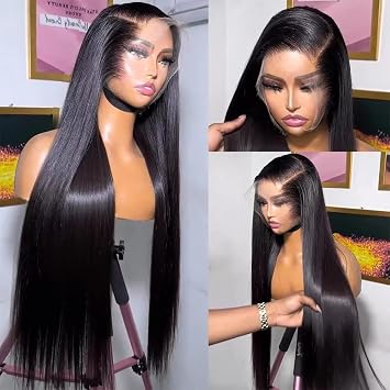 28 Inch 12A Straight Front Human HD Transparent Front for Women 180 Density Glueless Brazilian Virgin Frontal Pre Plucked with Baby