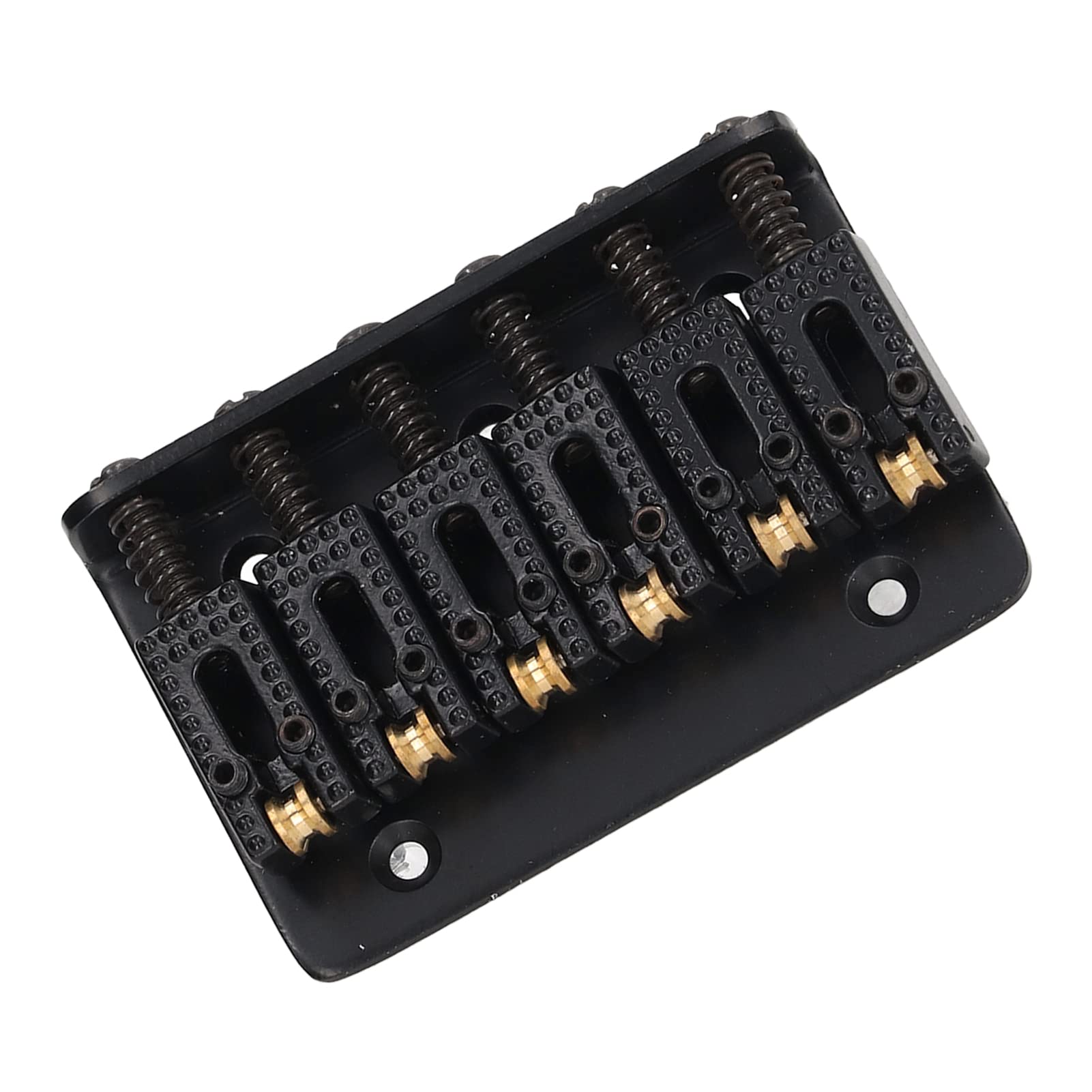 6 Strings 65mm Electric Guitar Bridge, Glossy Metal Guitar Hardtail Accurate Mounting Fixed Bridge Chorus, Flange & Tremolo Single Effects (Black)