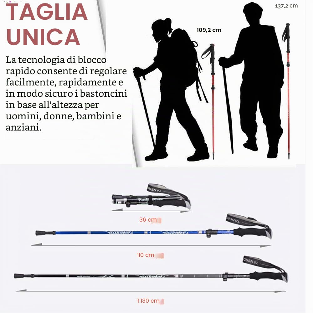 Bastone da passeggio pieghevole, bastone da trekking, in sughero, traspirante poles da trekking, antiscivolo, antiscivolo, antiscivolo, anti-urto, antiderapant per passeggiate normali, alpinismo,