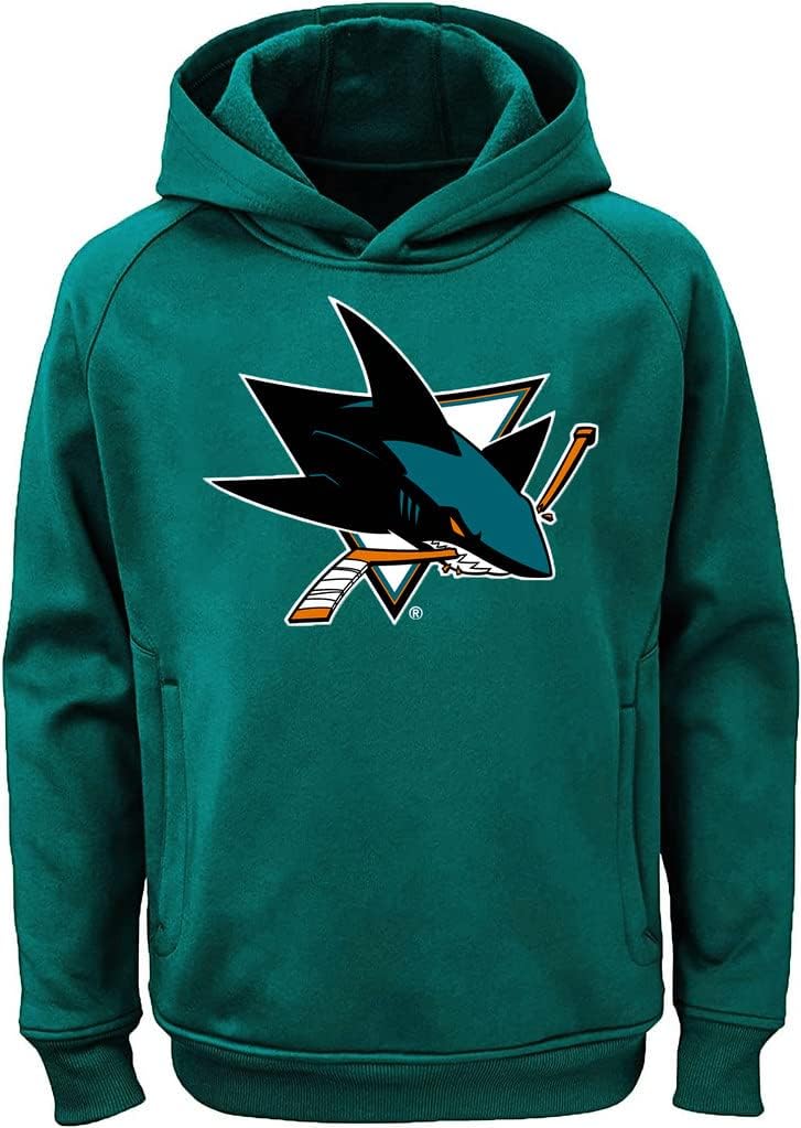 Outerstuff NHL Youth 8-20 Team Color Performance Primary Logo Pullover Sweatshirt Hoodie, San Jose Sharks Teal, 18-20 โ image 1
