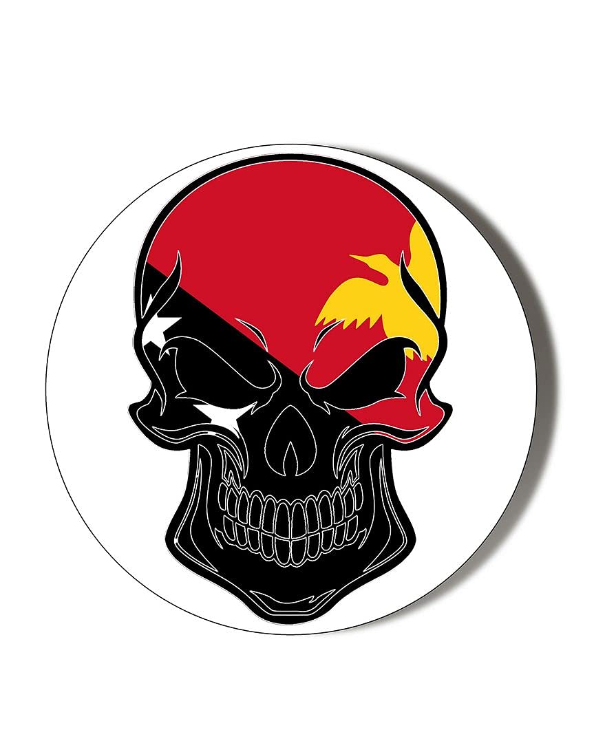 Gift Insanity White Papa New Guinea Flag Skull Shape 45Mm Fridge Magnet