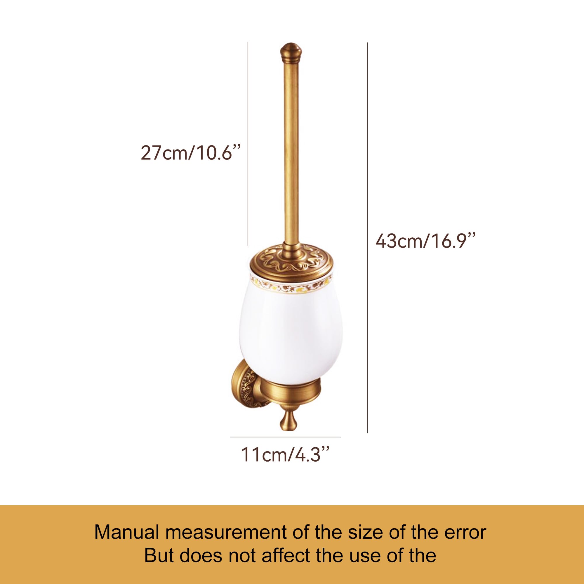 Wall Mounted Bathroom Toilet Brushed Holder Set, Antique Brass Pattern Carving,Brushed Bronze