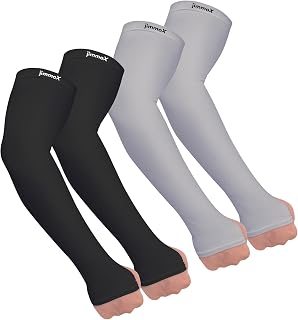 Jimmox Arm Sleeves for Men & Women Sun Protection Hand Sleeves for Boys & Girls with Thumb-Hole UV Protection Hand Cover f... Price In India
