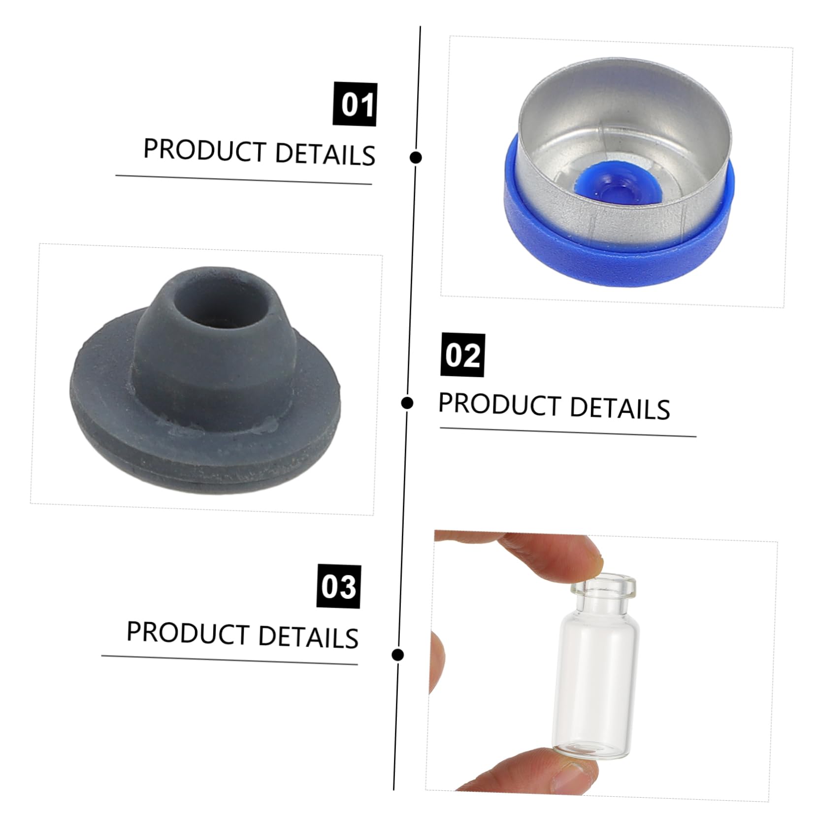 Cabilock 100piezas Transparentes de Vidrio para Aceites Esenciales Frascos de Vidrio con Tapa para Laboratorio Botellas de Vacías Rellenables para Uso Ciencias