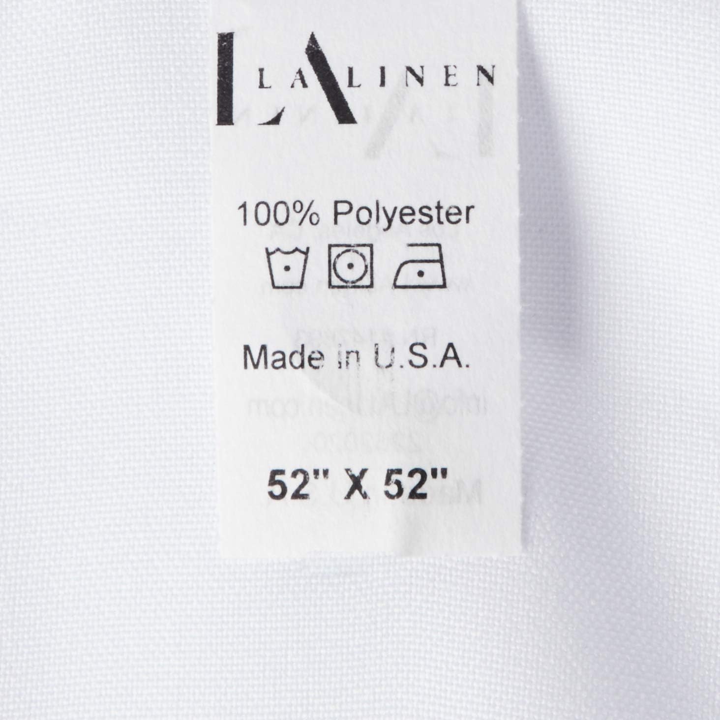 LA Linen Polyester Poplin Washable Square Tablecloth, Stain and Wrinkle Resistant Square Table Cover 52x52, Fabric Table Cloth Square for Dining, Kitchen, Party, Holiday 52 by 52-Inch, White