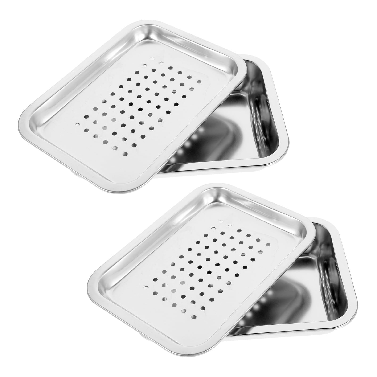 2 Set Vassoio per Coltivazione in Acciaio Inox, Set