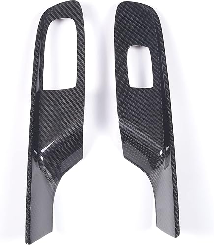 Miniatura 2 de Cubierta del panel de interruptor de elevación de ventana compatible con Chevrolet Corvette C8 Convertible 2020-2023 100% fibra de carbono real, 2