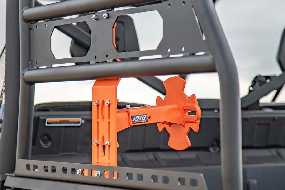 Razorback Offroad UTV Spare Tire Mount | Compatible with Polaris Defender, Polaris Ranger, Kawasaki Mule | Steel Spare Tire Mount for Utility Cargo Racks