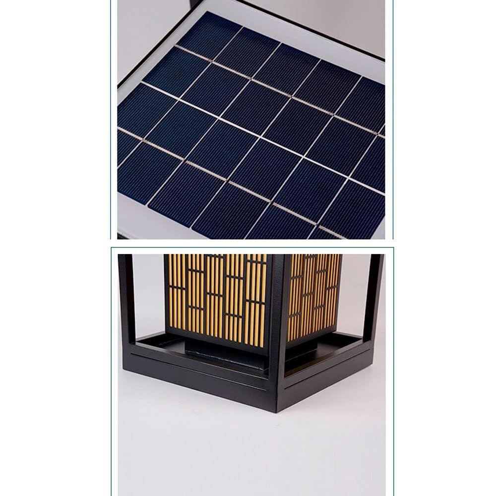 Moderne quadratische Landschaft Solar-LED-Pfostenleuchten for den Garten im Freien Wasserdichte Säulenlampe Außenzaunsäulenlicht for die Terrasse(20 * 23cm)