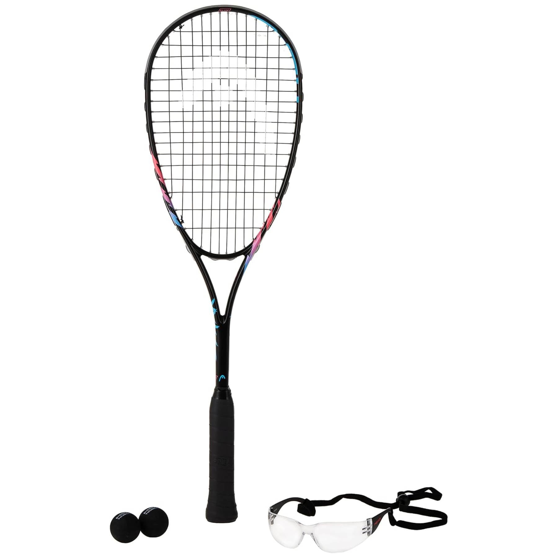 Head Spark Elite 2022 Squashschläger | Mit Brille und Squashbällen | Einheitsgröße