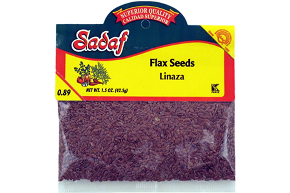 Sadaf Flax Seeds - Whole Flax Seeds for Cooking and Flavoring - Linaza en Semilla - Healthy & Nutritious - Kosher - 1.5 oz Resealable Bag