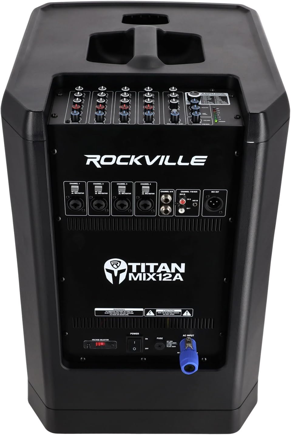 Rockville Titan MIX12A 3200W Peak 12-Inch Powered Column Array PA System with Subwoofer, 8-Channel Mixer, Bluetooth Audio, DSP, Travel Bags - Image 6