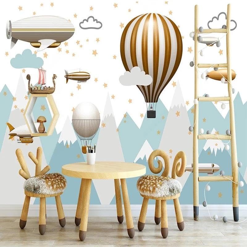 Papier peint mural cartoon 3d ILIYA en tissu non tissé pour chambre et salon