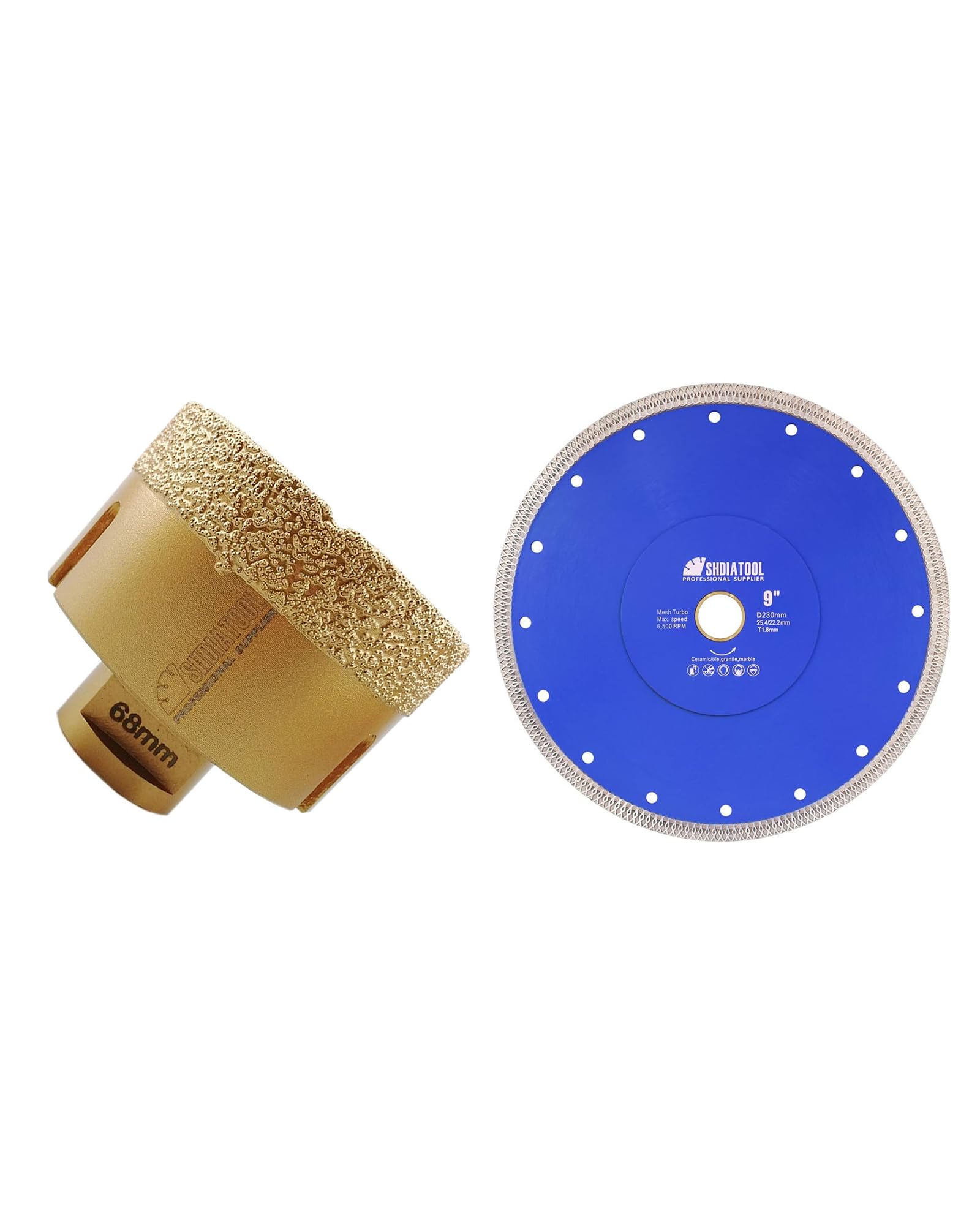 Forets Diamant et Turbo Mesh Diamond SHDIATOOL pour perçage et coupe carrelage grès cérame