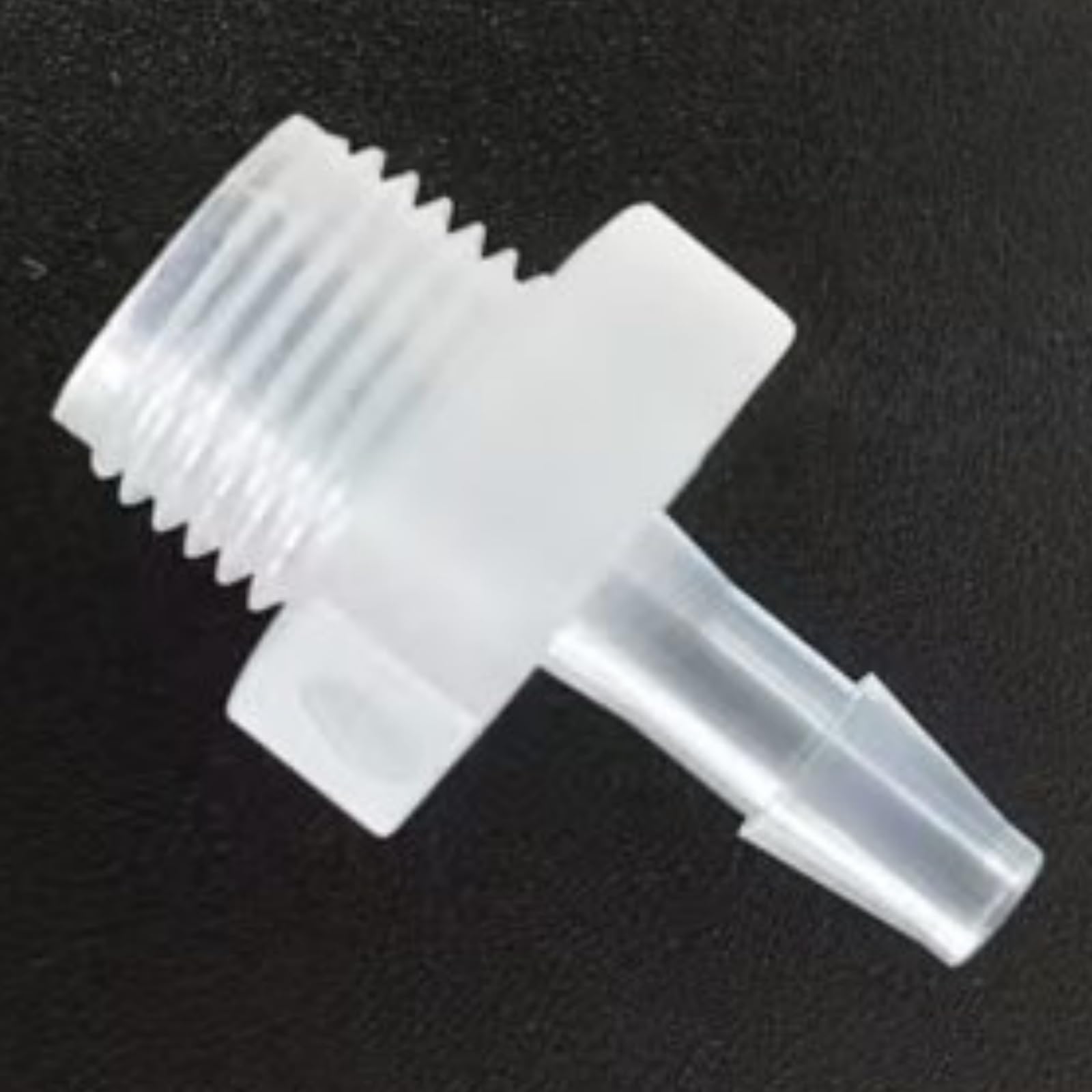 Conector de manguera PP transparente for líquido combustible, paquete 50, rosca macho 1/8G a conector púas(1/8inch 3.2mm)