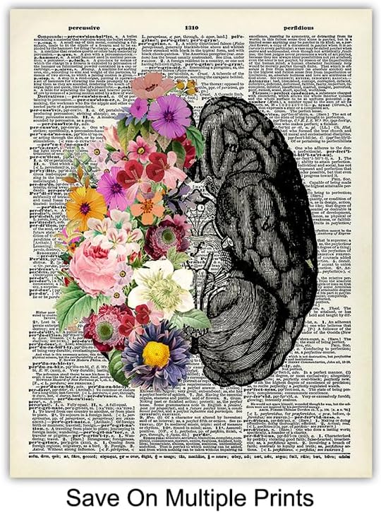 Vintage Human anatomy Poster Set LARGE 11x14 - Floral Wall Art for Medical Student, Physician - Retro Wall Decor for Hospital, Clinic, Doctor Office - Unique Gift for ER Nurse, Shabby Chic Decor