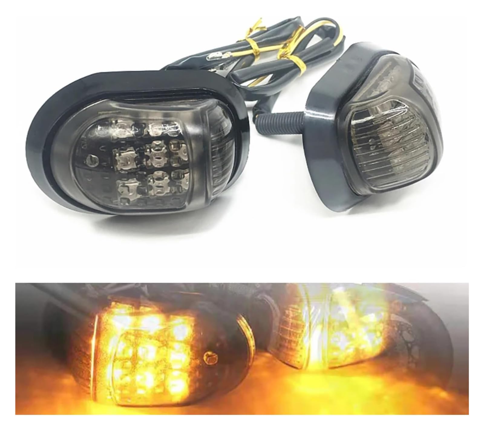 Indicatore Direzione Anteriore 12V Moto Freccia Spia di Direzione Scooter Indicatori Luci Ambra