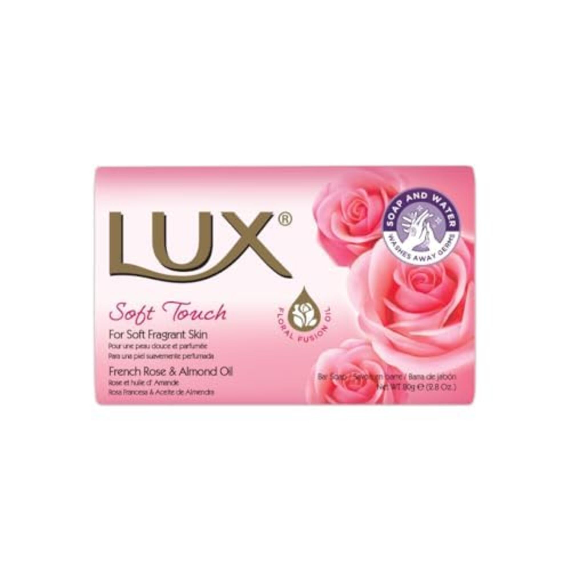 LuxPink Soft Beauty Soap Bar - Indulgent Skincare for Face, Hands, Body - Enriched for Smooth, Radiant Skin - Gentle Daily Bath & Shower Soap w/Fresh Fragrance - Men & Women - 80g x 12
