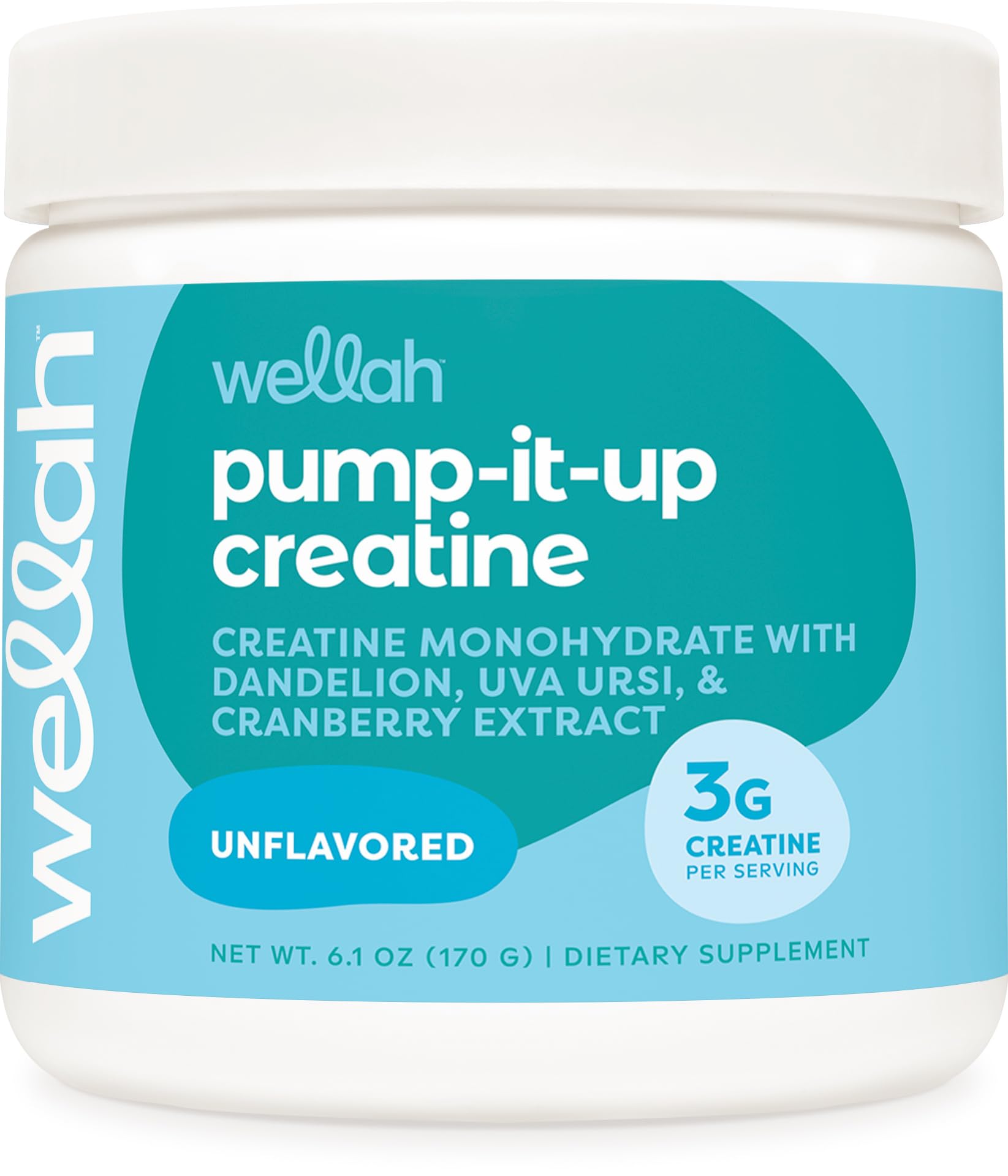 Wellah Creatine for Women - Creatine Monohydrate with Dandelion & Cranberry Extract (50 Servings, Unflavored)