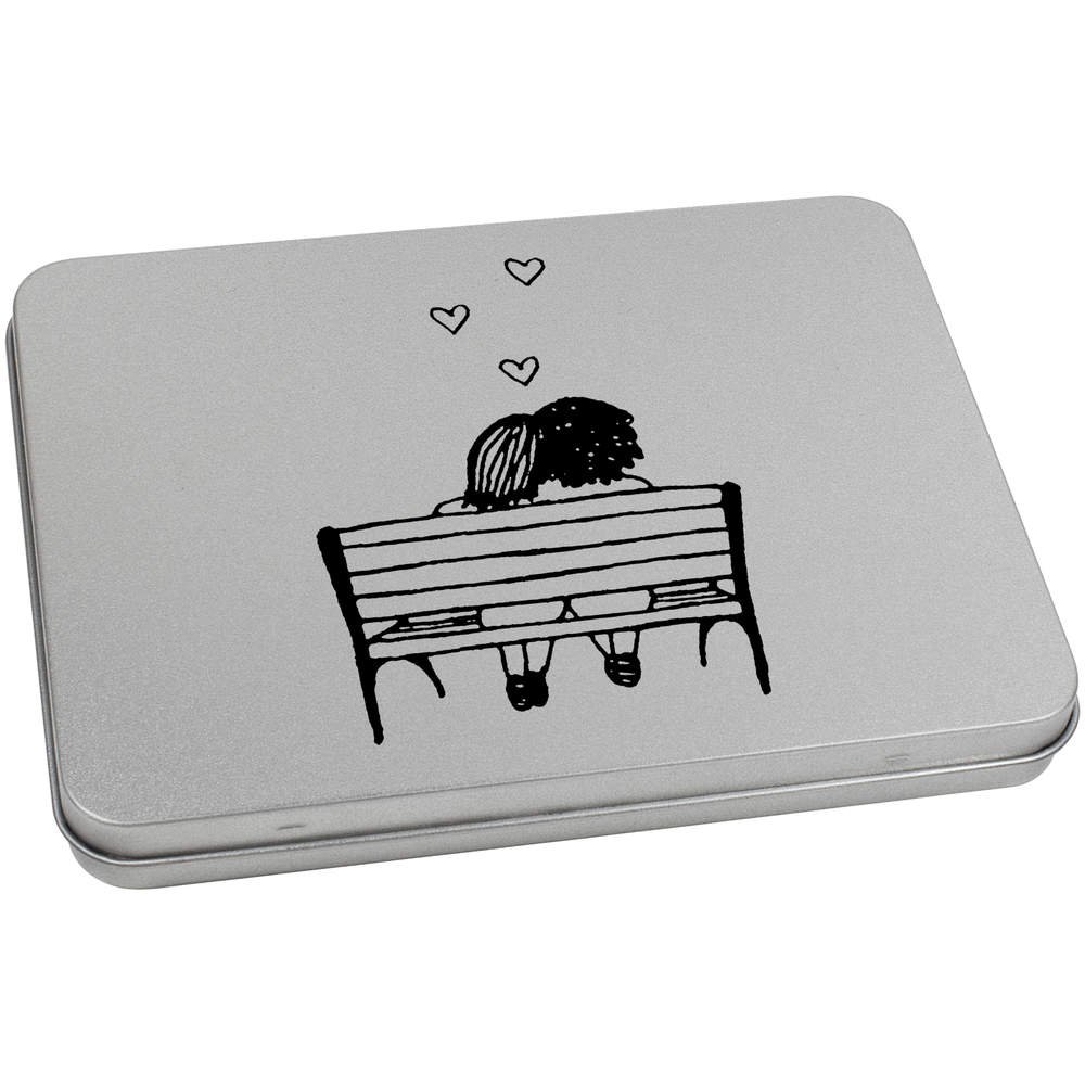 170mm 'Couple On A Bench' Metal Hinged Tin/Storage Box (TT00055562)