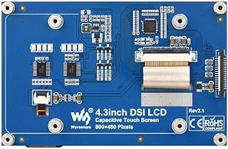 Necvior Tela capacitiva de substituição de 4,3 polegadas 800 x 480 para RaspberryPi 4B 3B+ 3A+ 3B 2B CM3 CM3+ 4 tela de tamanho compacto, tela inovadora com tecnologia de exibição