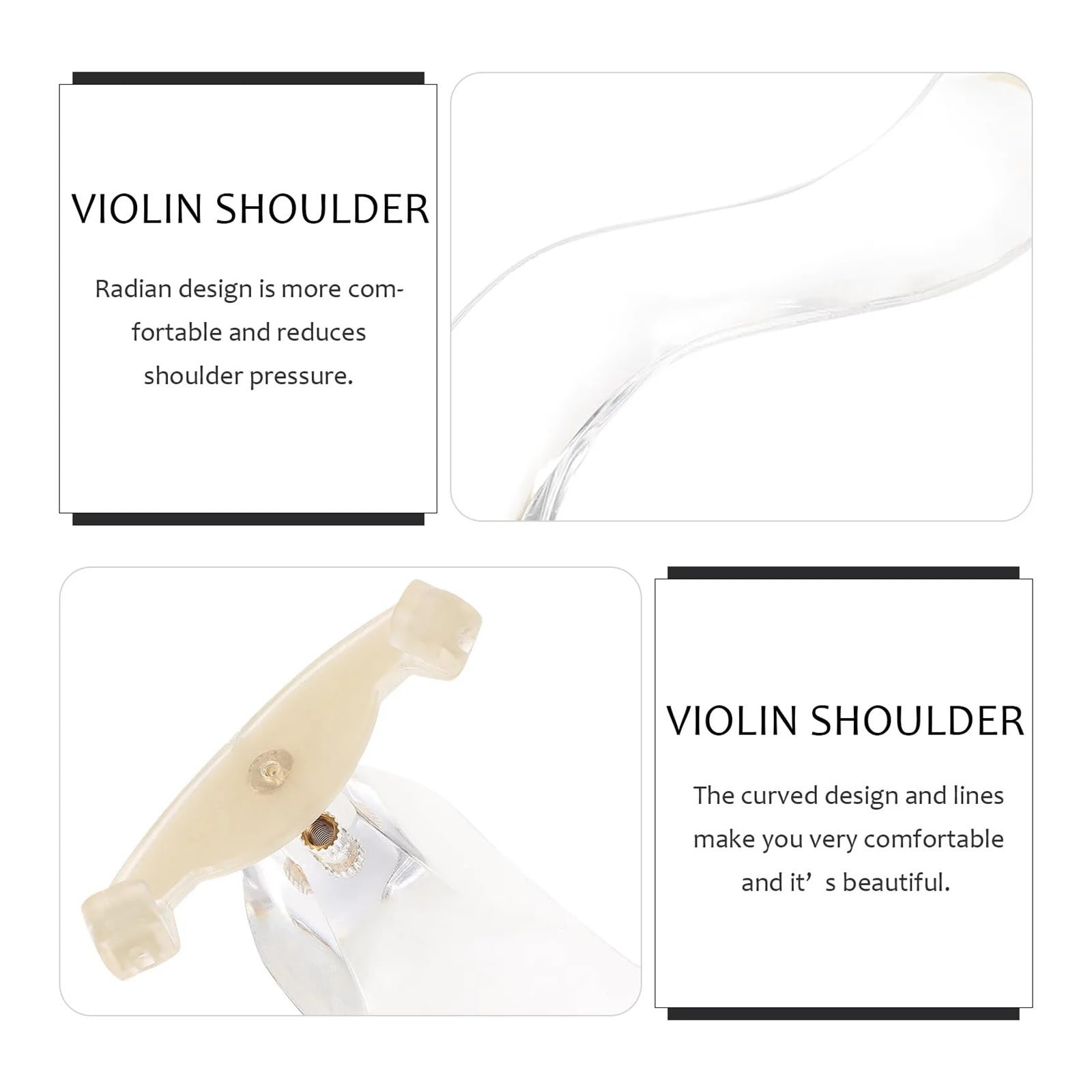 1 pezzo di supporto ergonomico for poggiaspalla for violino in acrilico bianco for il gioco