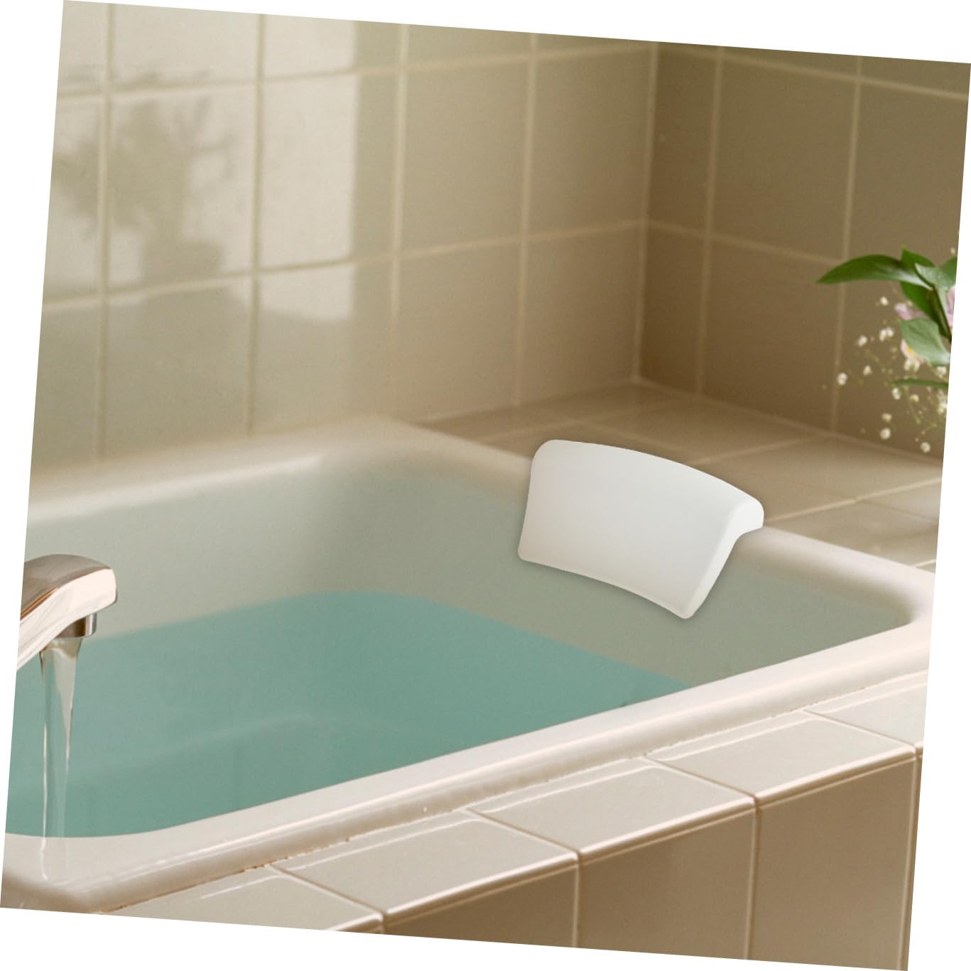 VICASKY Cuscino Ventosa Antiscivolo Bianco Morbido e Confortevole per Vasca da Bagno in Pu Relax e Supporto Collo per Casa e Spa