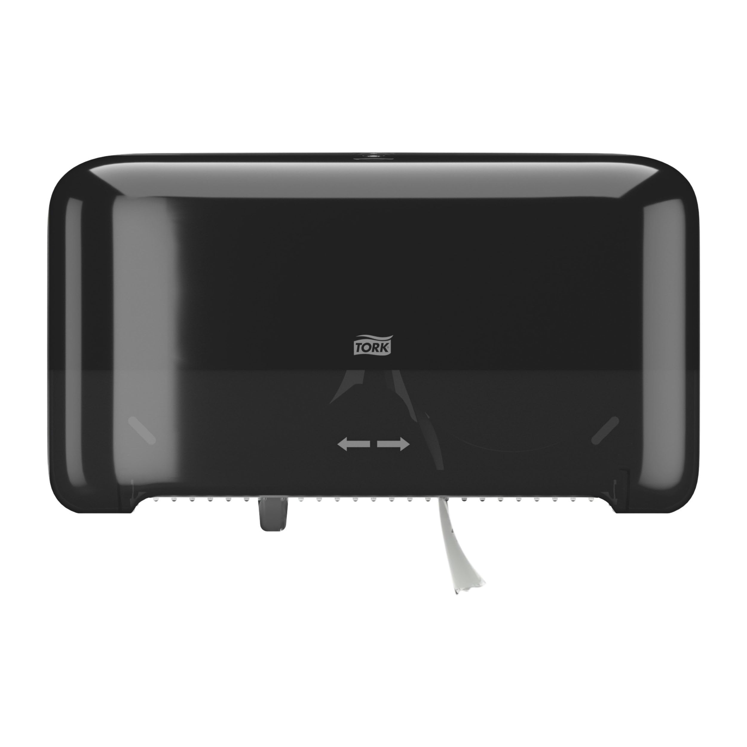 Tork OptiServe 2-Roll Coreless Toilet Paper Dispenser Black T7, Horizontal Dispenser, Elevation Design, 558068