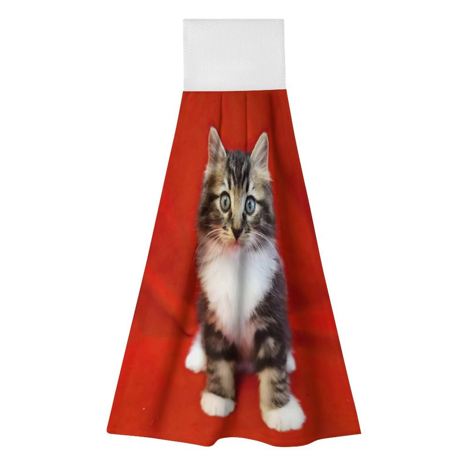 LZQPOEAS Cat Hand Towel Reusable Polyester Towel Quick Dry Microfiber Washcloths, Reusable Lint Free Cleaning Towels for Bathroom Kitchen Hotel Spa Home Daily Use