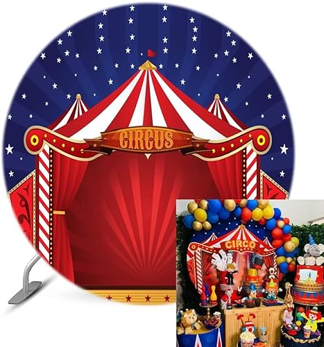 ittsmnt Carpa de circo redonda para tienda de campaña de circo, 6.5 pies, carnaval, fiesta, cumpleaños, suministros de fotografía de fondo, ittsmnt Carpa de circo redonda para tienda de campaña de circo, 6.5 pies, carnaval, fiesta, cumpleaños, suministros de fotografía de fondo,