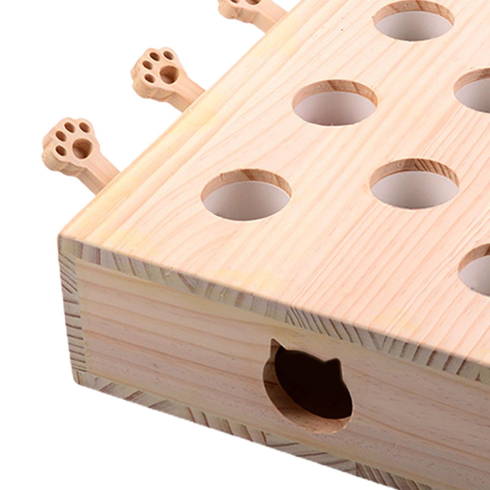 Ailan Juguetes interactivos para Gatos: el Juego para atrapar Ratones Proporciona diversión sin Fin con 8 Agujeros diseñados para estimular los instintos felinos. Juego de para Madera para atrapar