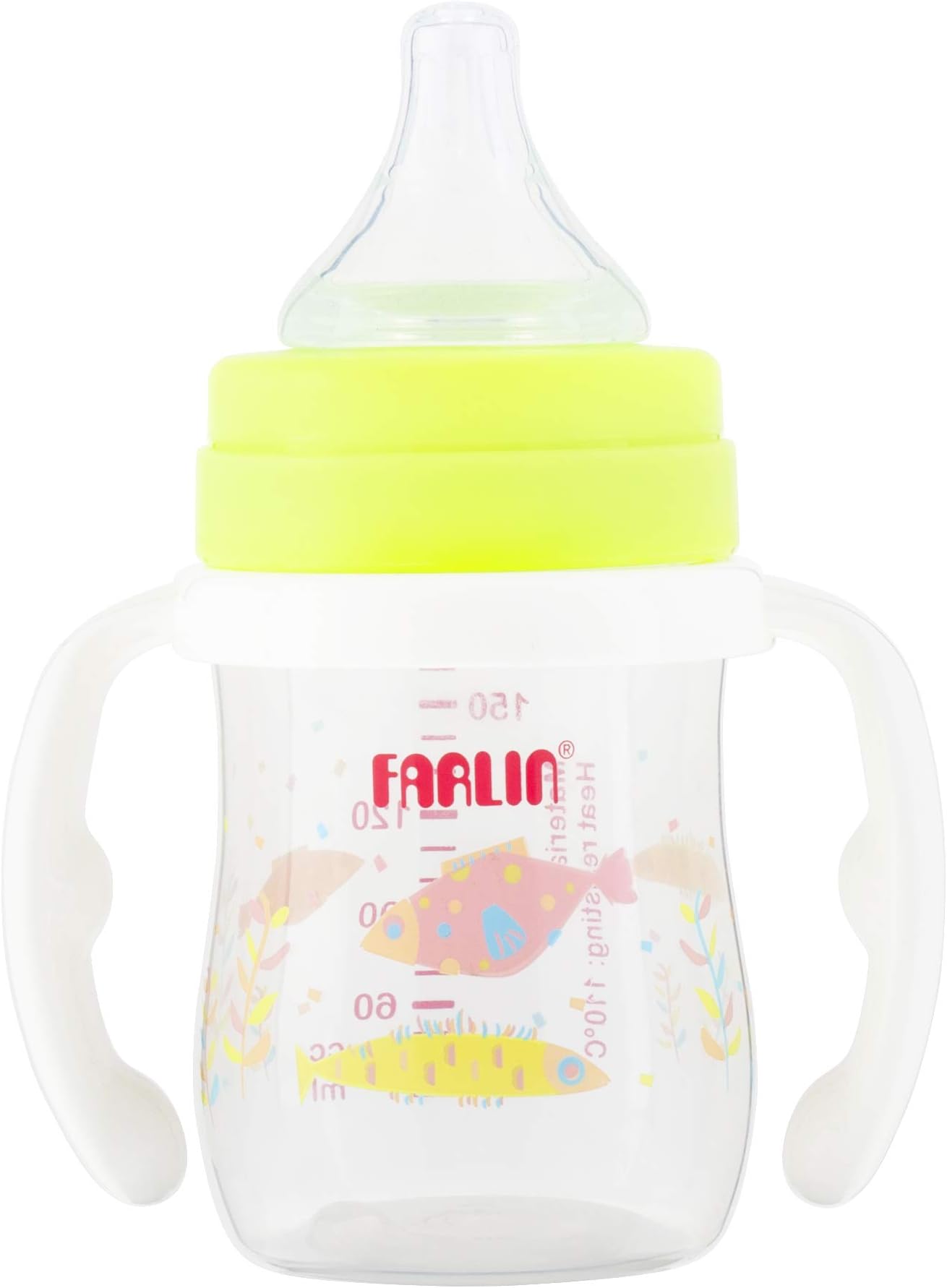 FarlinAB-42017(M) - PP Feeding Bottle 150CC w/Handle, Piece of 1 - BPA-free - Anti-colic silicone