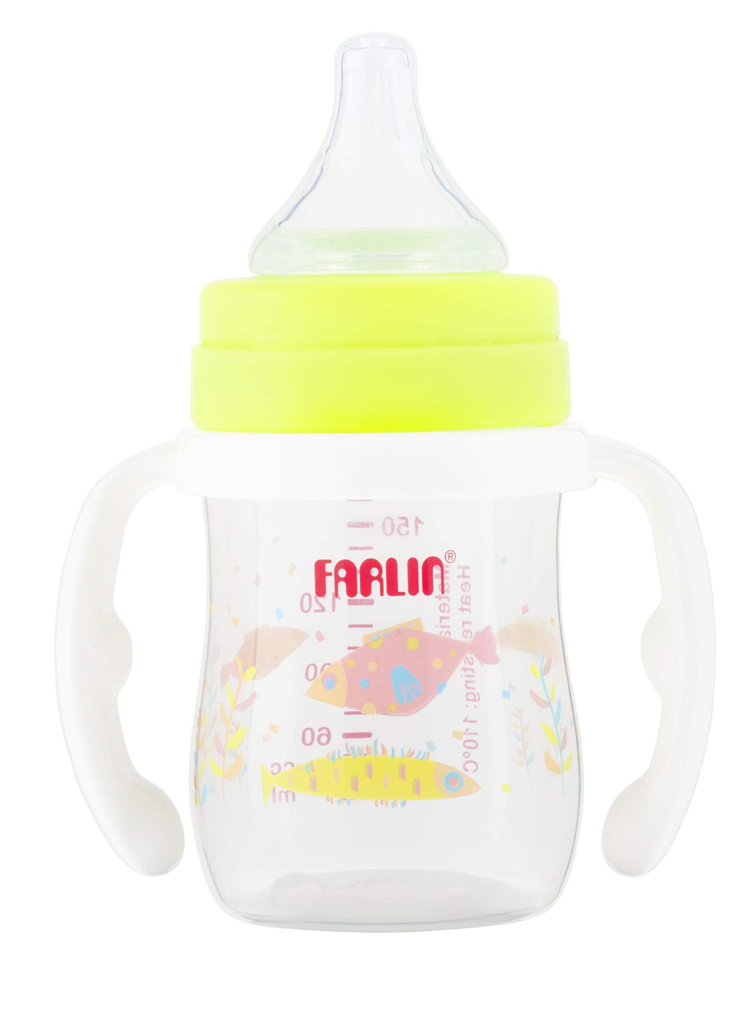 FarlinAB-42017(M) - PP Feeding Bottle 150CC w/Handle, Piece of 1 - BPA-free - Anti-colic silicone