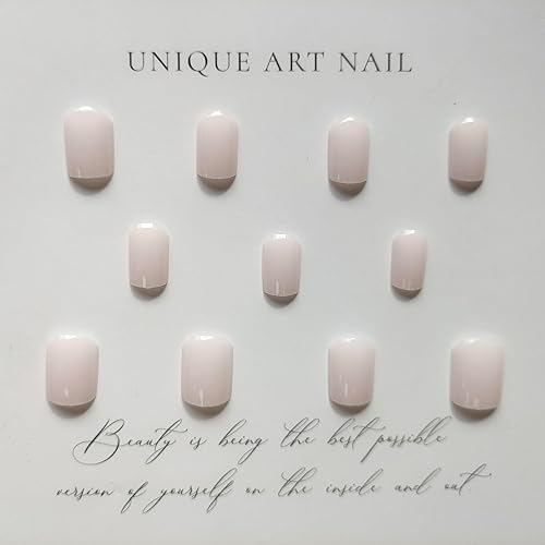 Miniatura 4 de Uñas postizas cortas a presión, cuadradas, blancas, brillantes, color puro, uñas adhesivas de longitud corta, cobertura completa, uñas postizas de