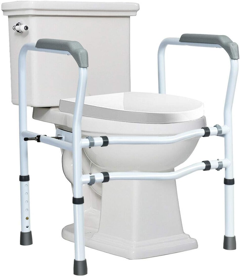 Giantex Toilet Safety Rail Free Standing Toilet Rail W/ 360°Rotatable