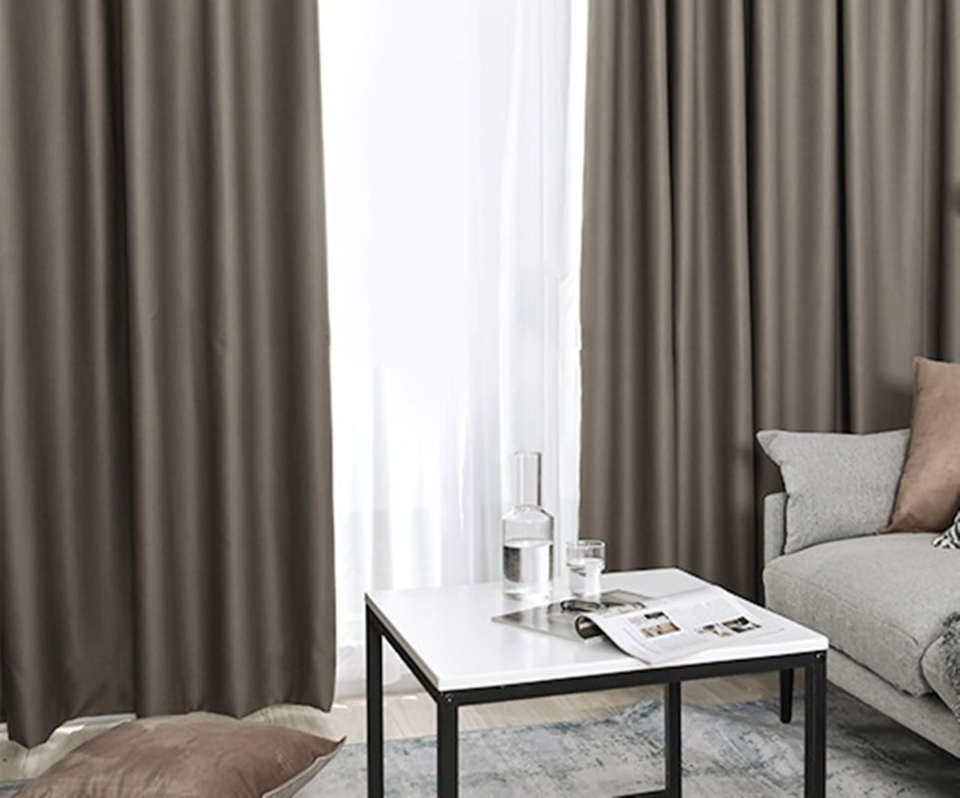 Generisch Juego de 2 cortinas opacas modernas de 86 x 115 cm con ganchos para barra, cortinas opacas para dormitorio, habitación infantil o juvenil