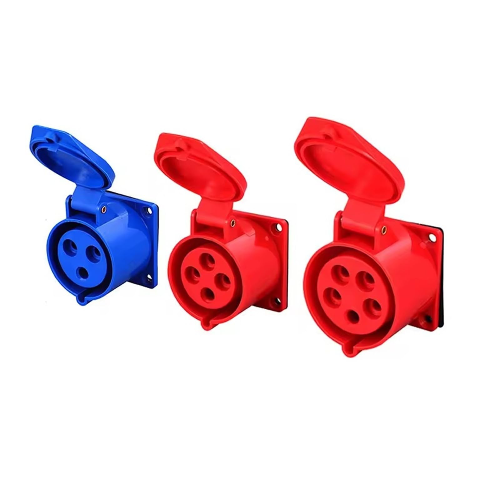 Enchufe industrial IP44 resistente al agua, conector de 3 pines, 4 pines, 5 pines, 16 A/32 A, conexión eléctrica, montaje en pared (enchufe montado en panel, 16A-4P)