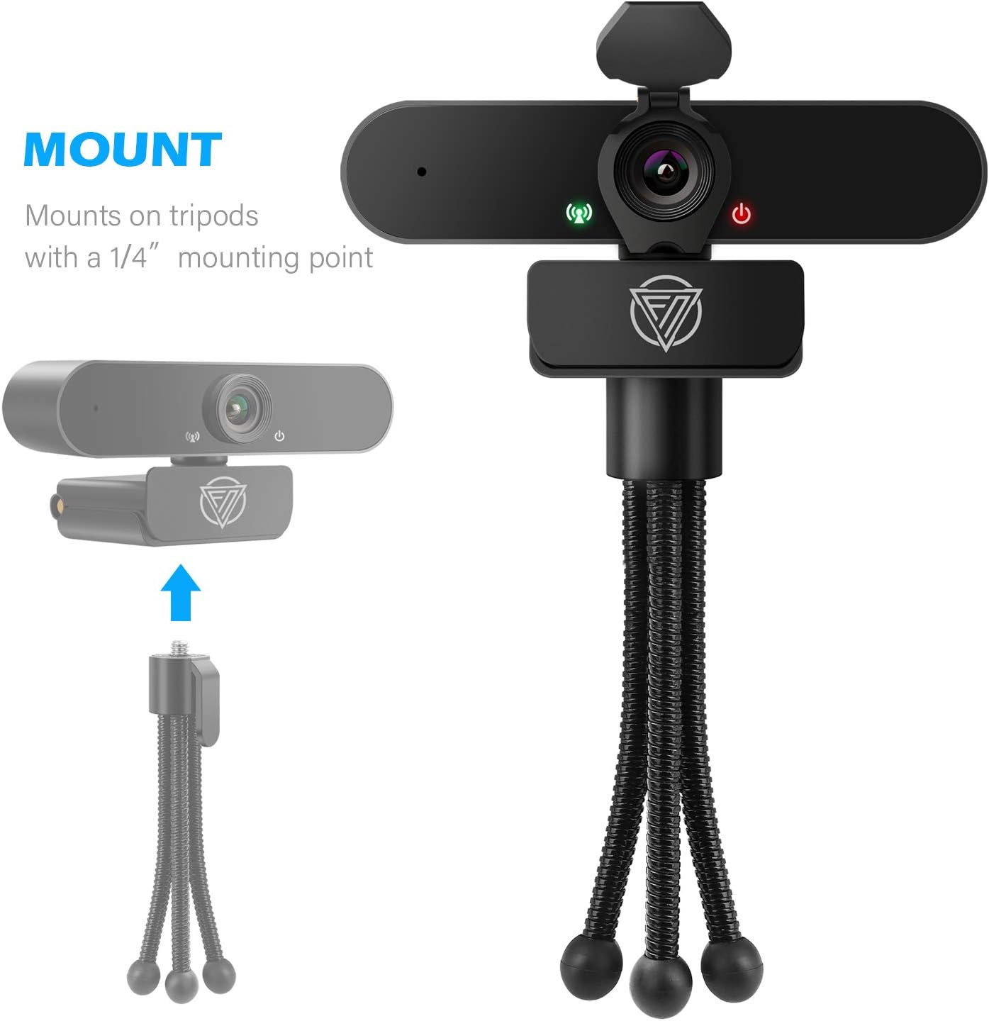 Webcam with Microphone 1080P USB Web Camera Full HD Widescreen Computer Camera for Desktop PC Laptop Mac Zoom Skype Google Meeting Video Calling Recording Conference Online Teaching Business Gaming
