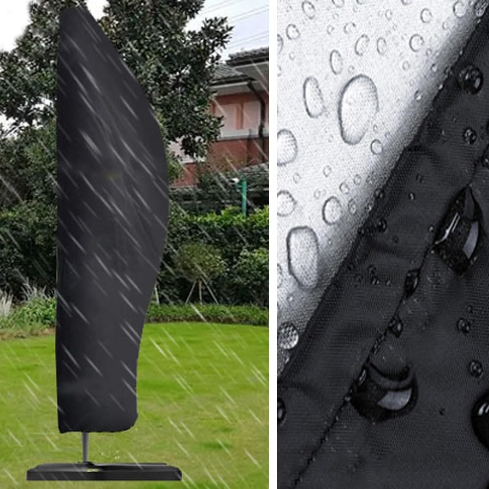 Copertura Ombrellone Amsamotion Oxford 210D - Impermeabile UV Resistente 280cm Nero