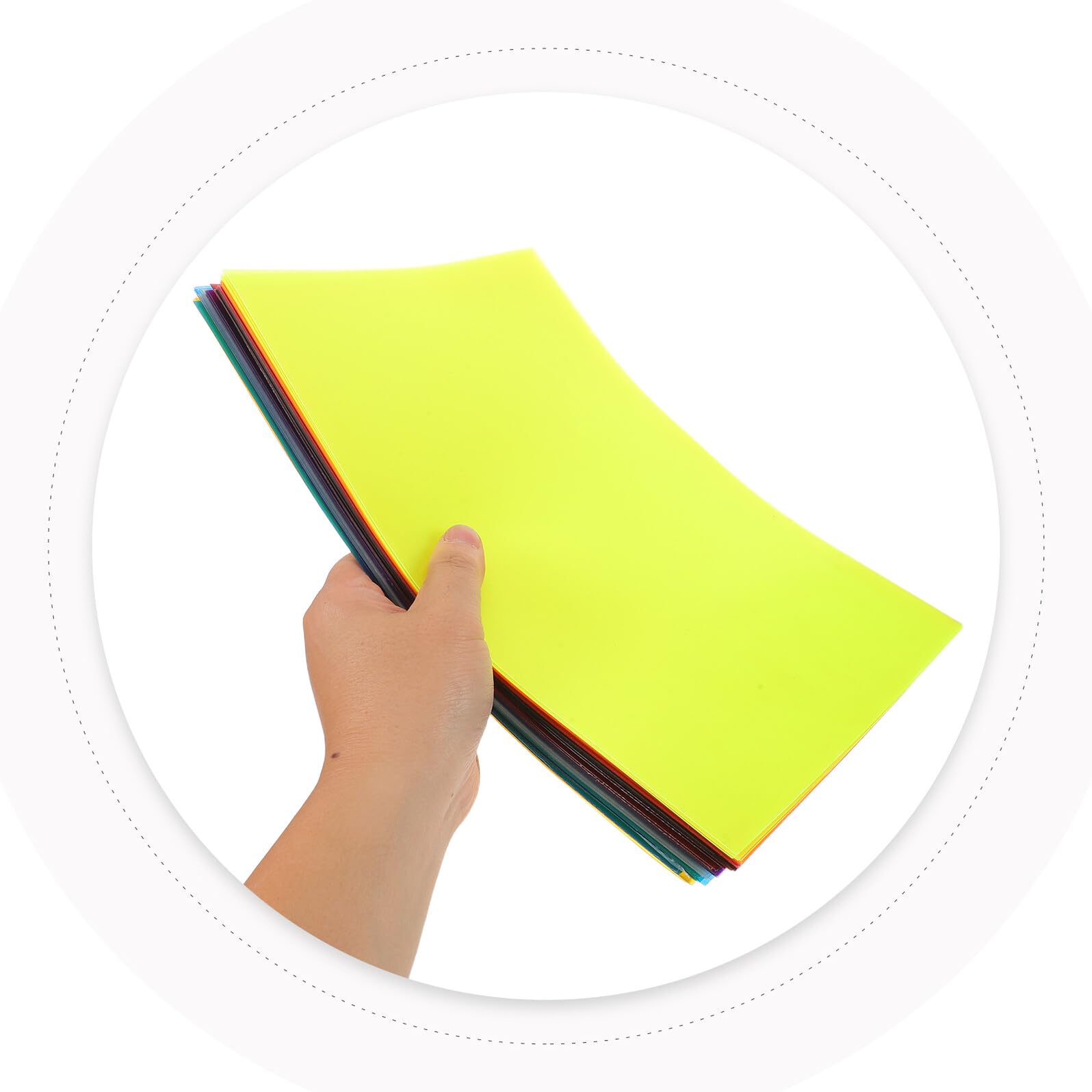 Zerodeko 50 Blatt Farbige Zellophanfolie Transparent Bastelfolie Für Lichtspiele Dekorative Verpackung Bastelbedarf Kindergarten DIY Kunstprojekte
