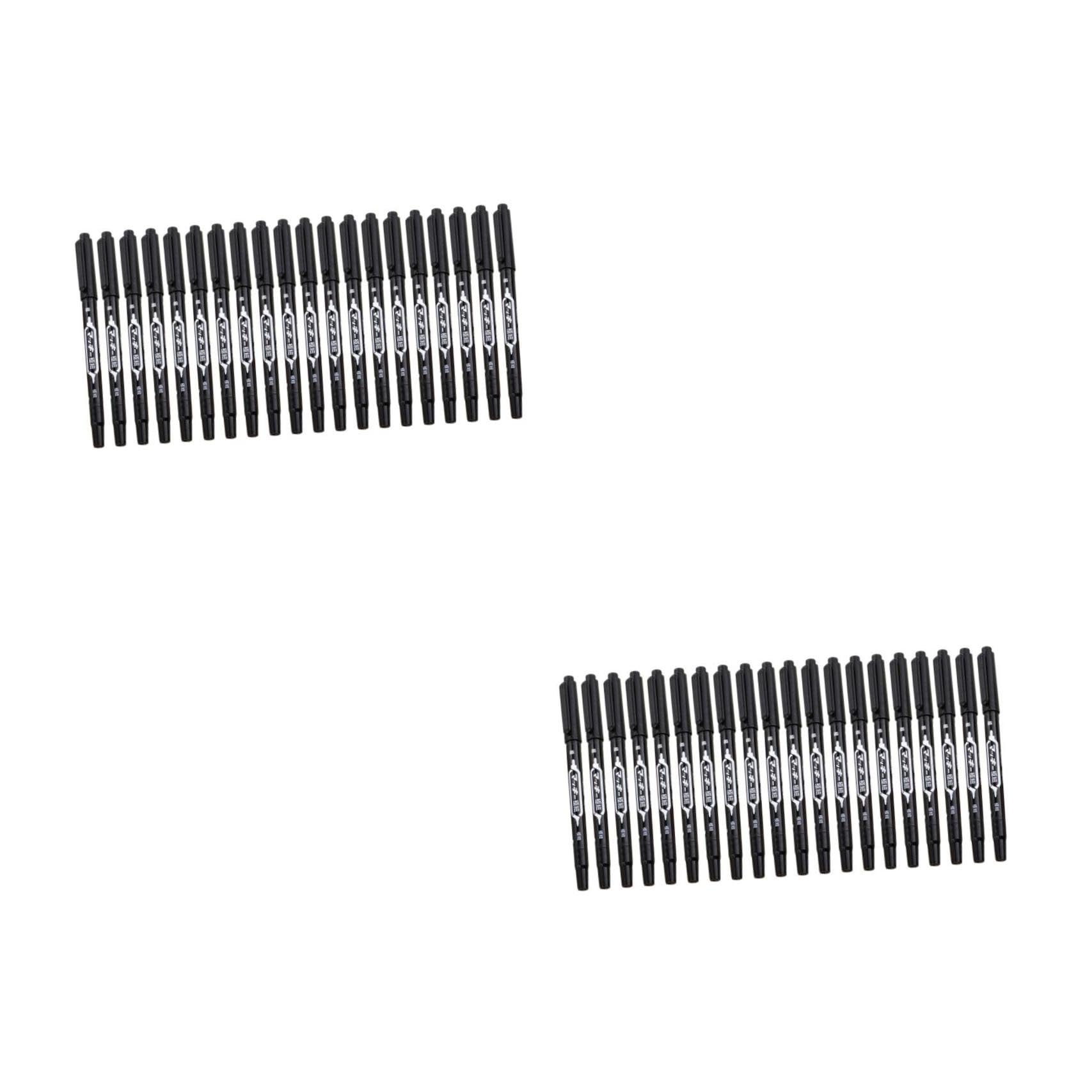 Marqueurs à Base Huile Double Tête STOBOK de Haute Précision pour Art et Bureau