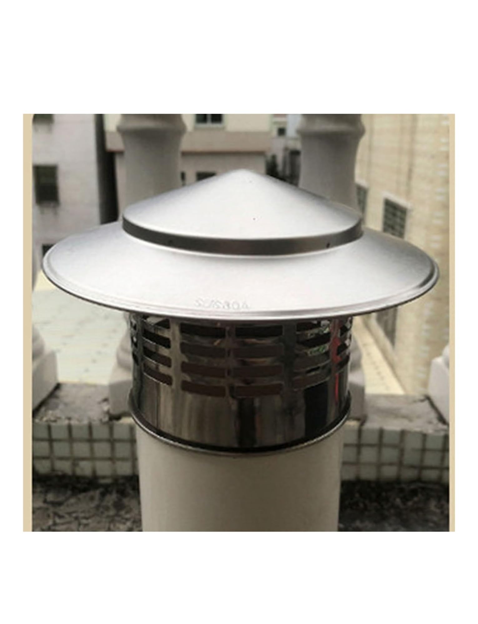 Tapa de chimenea contra lluvia y nieve para estufa de leña exterior