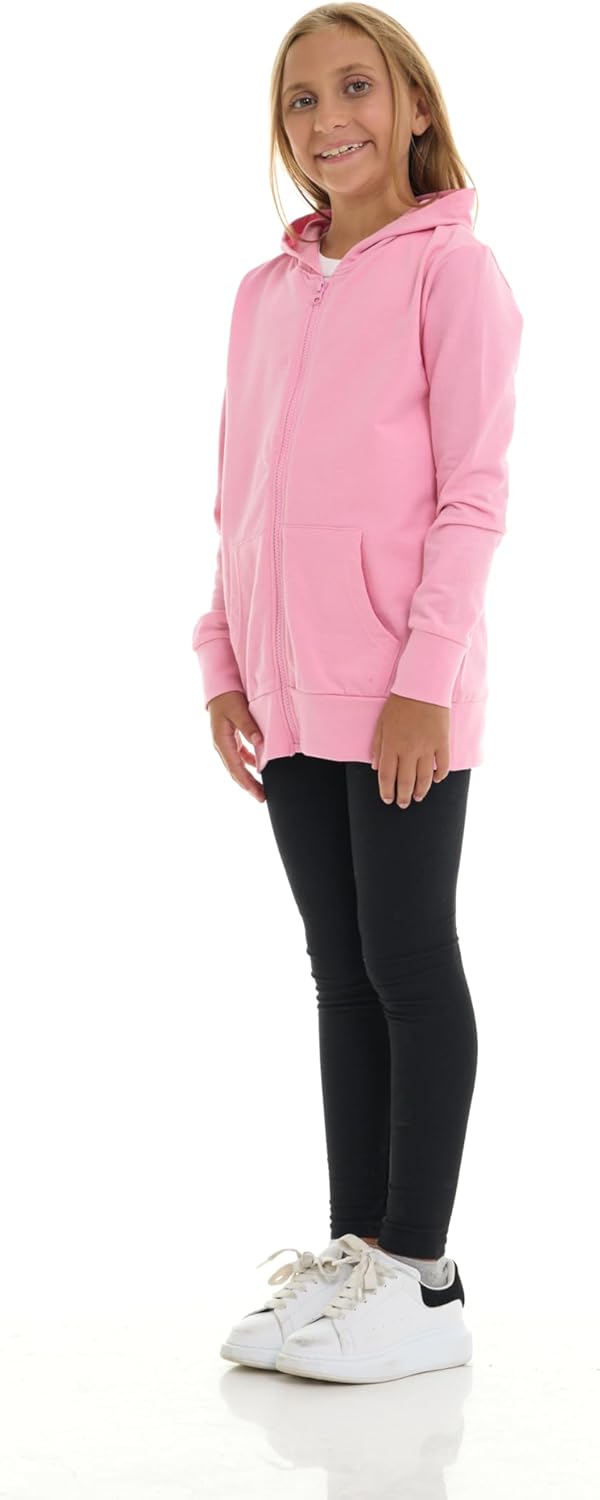 Pink Angel Little & Big Girls Zip Up Hoodie, Kids Full Zipper Hooded Fashion Sweatshirt - Image 3