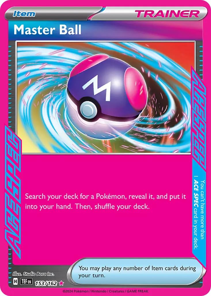 Master Ball 153/162 ACE SPEC Rare Pokemon Card (SV Temporal Forces