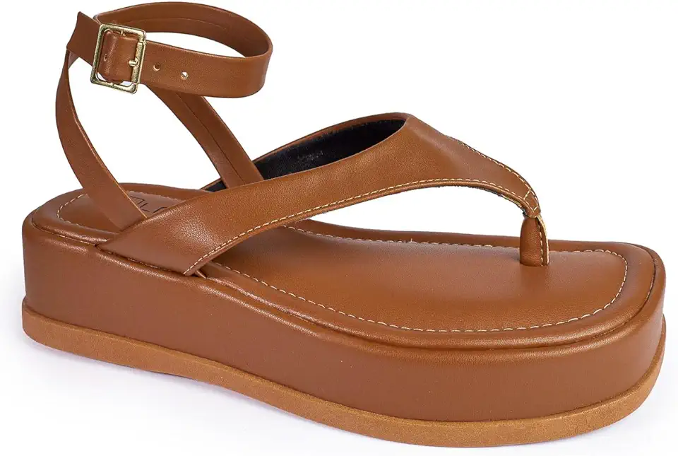 Chinelo Feminino Flatform Sandália Papete Confortável Fivela