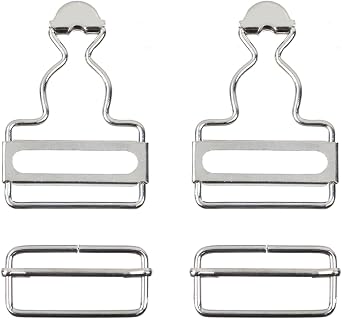 2 Pairs Overall Buckles Metal Suspender Replacement